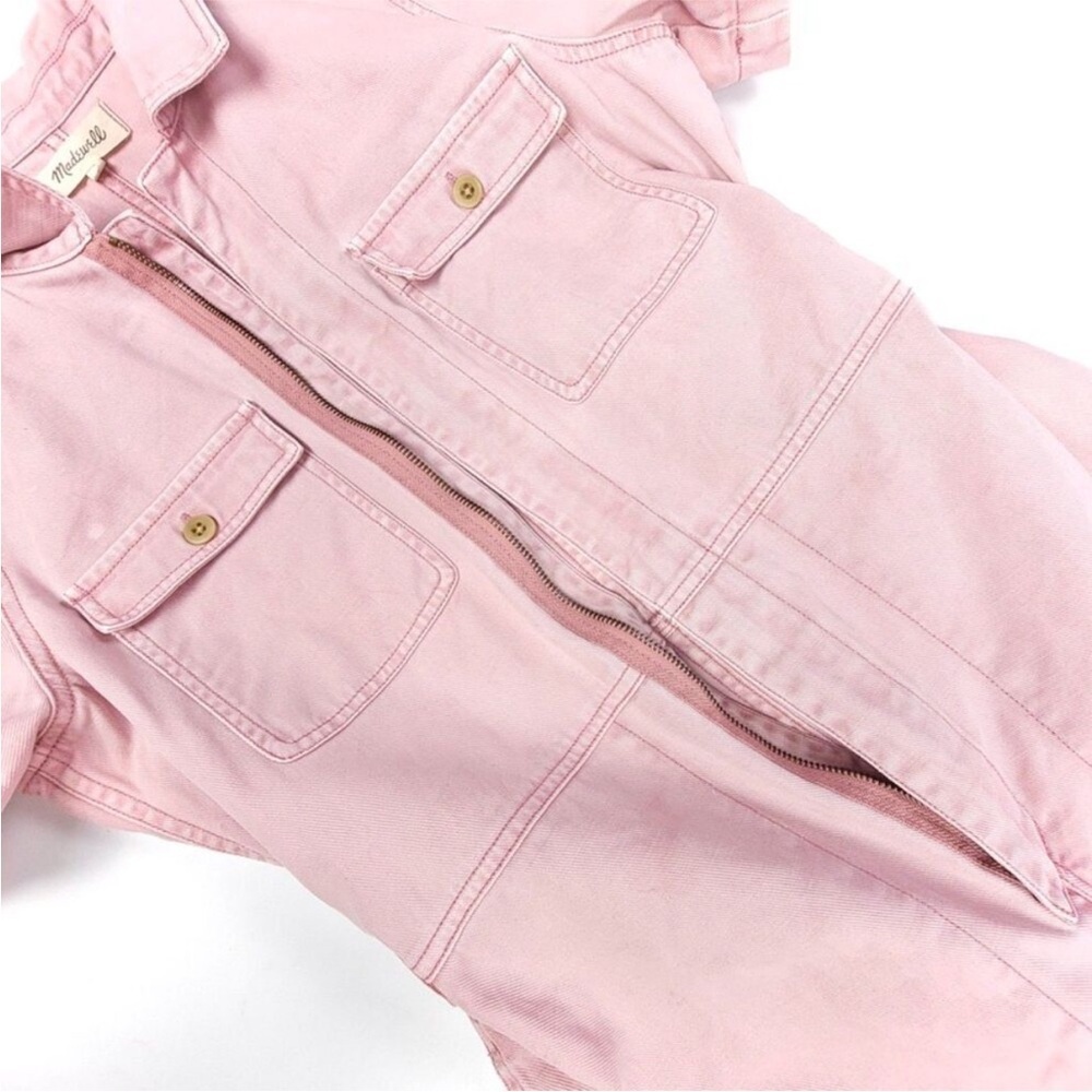 Madewell Women’s Light Bubblegum Pink Dusty Rose Garment-Dyed Coverall Romper S - Picture 11 of 12